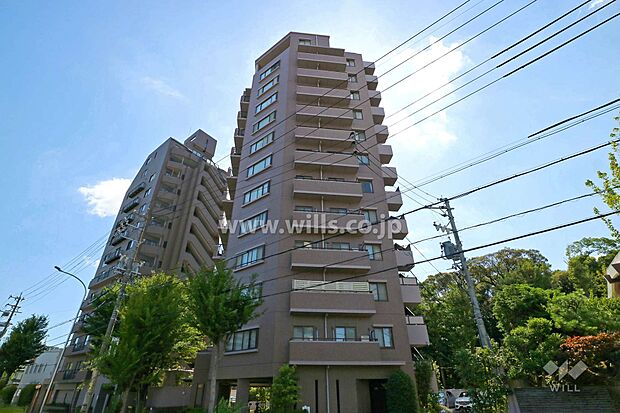 徳川園ハイツの外観（北東側から）。建物は13階建、総戸数23戸のマンションです。