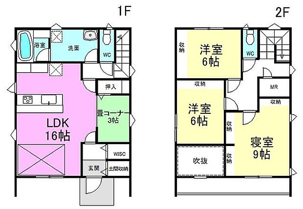 松本市里山辺　新築戸建(4LDK)の間取り