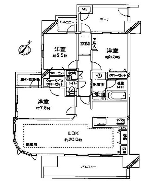 角部屋の物件となります