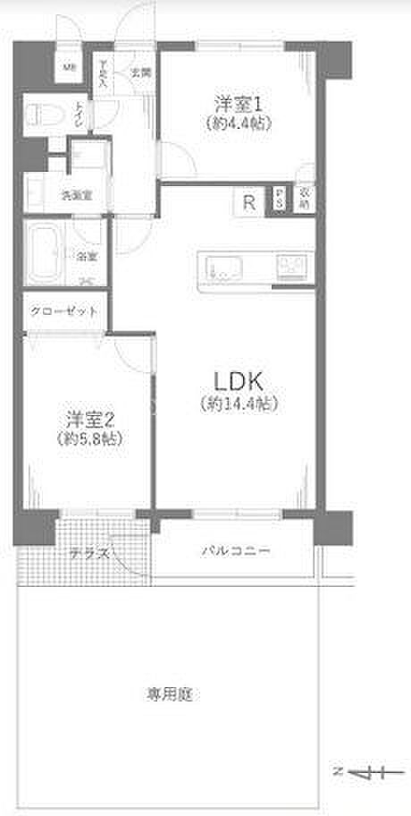 2024年1月内装リフォーム◎バルコニー＆テラス＆専用庭付きの光と風を楽しめる1階住戸♪