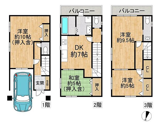 東成区東今里3丁目(4DK)の間取り