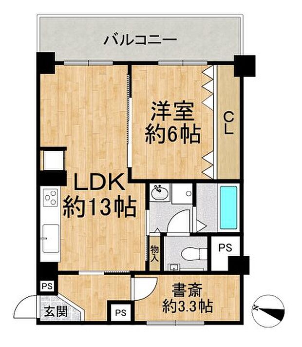 ドミール堂島(1SLDK) 5階の間取り