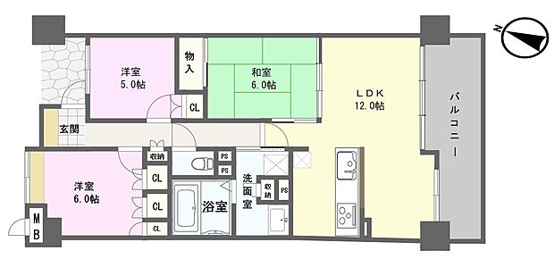 サーパス東静岡(3LDK) 4階/406の間取り