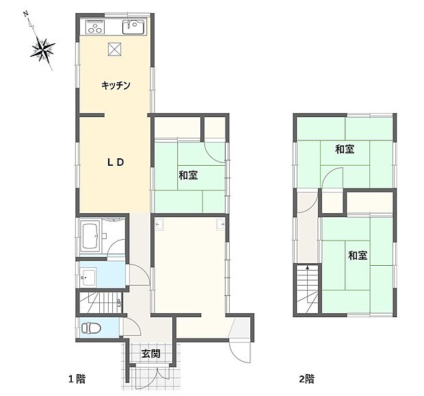 葵区北沼上　中古戸建　全1棟(4LDK)の間取り