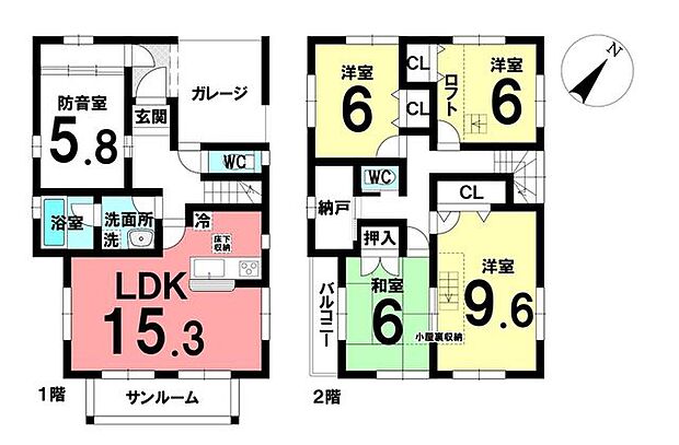 中古戸建　豊田市若林東町石根(5SLDK)の間取り