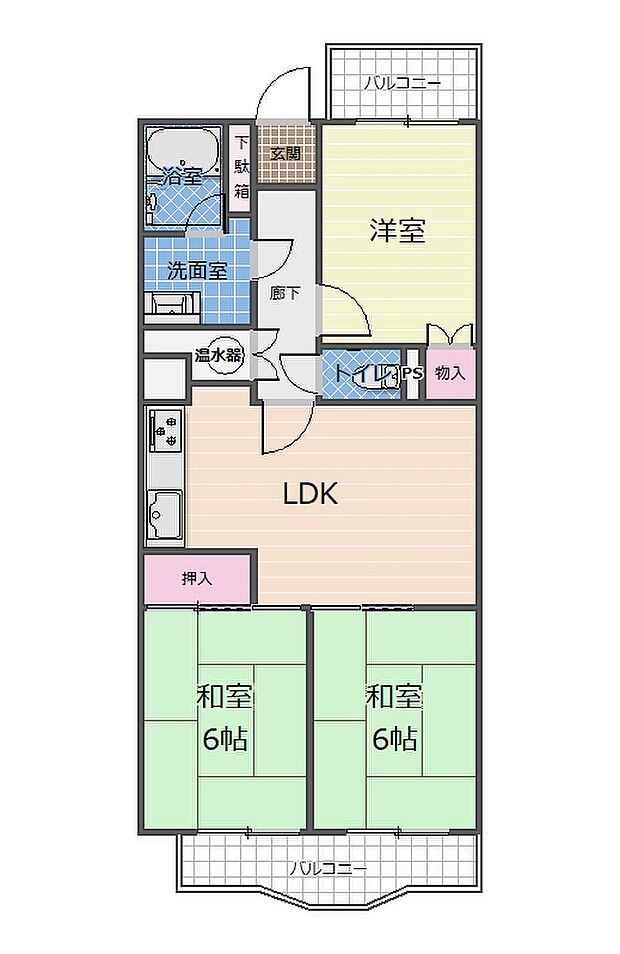 シーアイマンション第三本郷N棟(3LDK) 5階の間取り