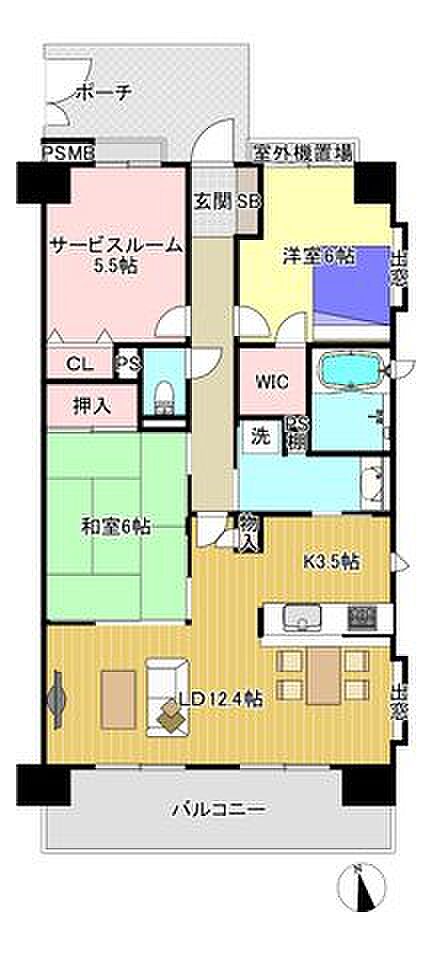 ライオンズマンション曳舟第3(2SLDK) 4階の間取り