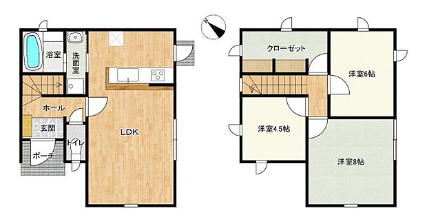 水回りが近い家事楽導線です！