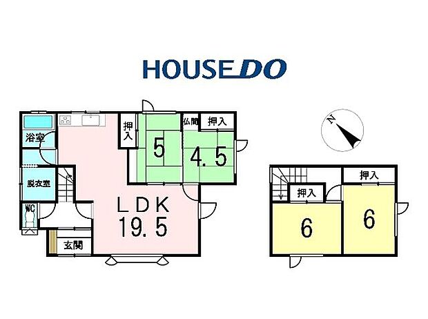 中古戸建　公園町(4LDK)の間取り