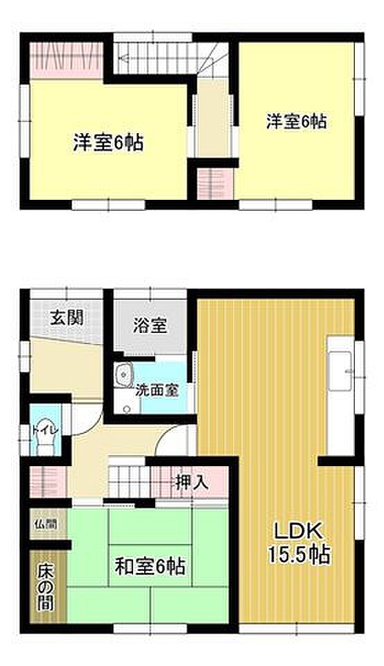 リフォーム後の間取りになります。※予定のため、軽微な変更がある可能性もあります。その場合は現況優先といたします。