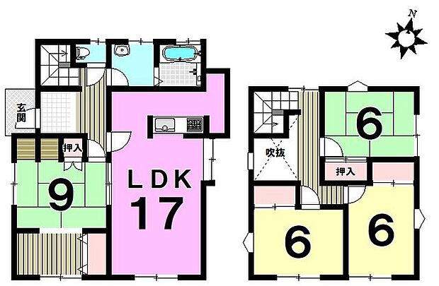 中古戸建　博多区金の隈2丁目(4LDK)の間取り