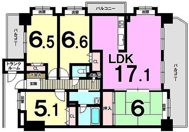 西鉄井尻駅まで歩12分、JR笹原駅まで歩13分のダブルアクセス◆4LDK・3面バルコニー角部屋です。