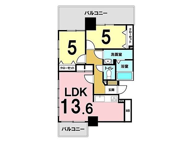 D‘グラディア八日町(2LDK) 10階の間取り