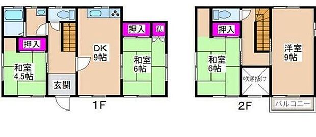 汐屋中古戸建(4DK)の間取り