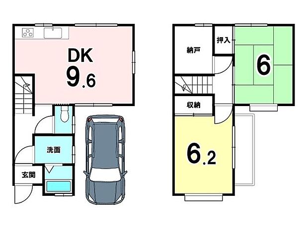 中古戸建　淀樋爪町(3DK)の間取り