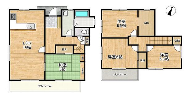 老司1丁目　中古戸建(4LDK)の間取り