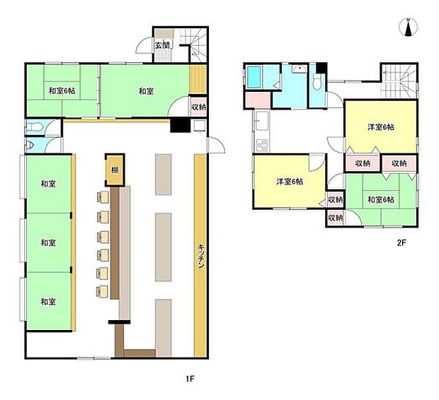 店舗付住宅　中区中井(5K)の間取り