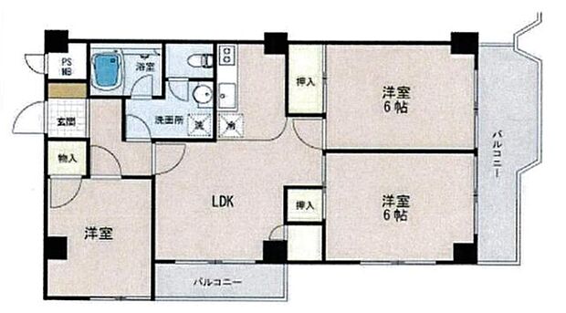 リフォーム前の間取り図になります(和室を洋室に変更済)