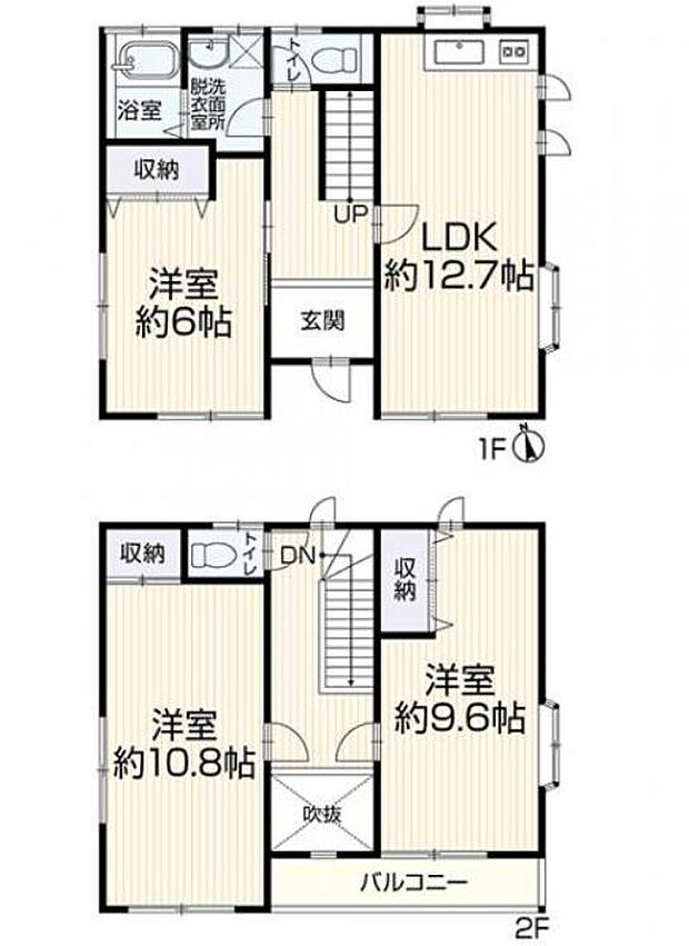 桜川市真壁町飯塚　中古戸建(3LDK)の間取り