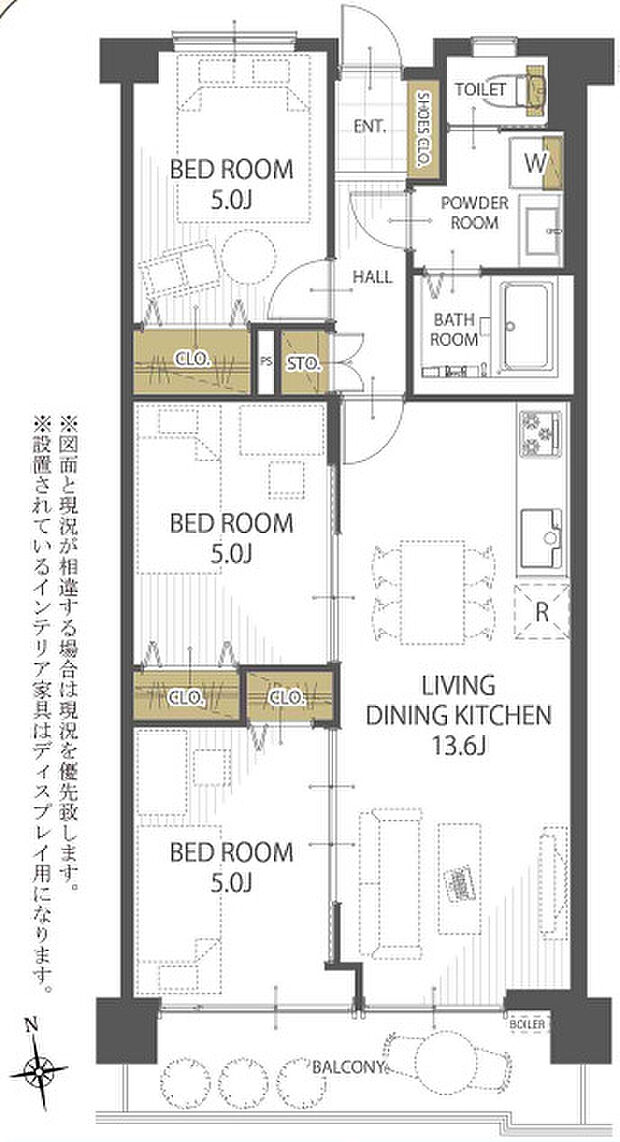 専有面積62.79平米、バルコニー面積8.53平米〜陽当り良好な3LDK