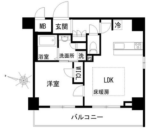 ミルーナヒルズ亀有(1LDK) 4階の間取り