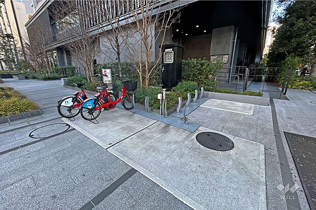 レンタル自転車置場があります。