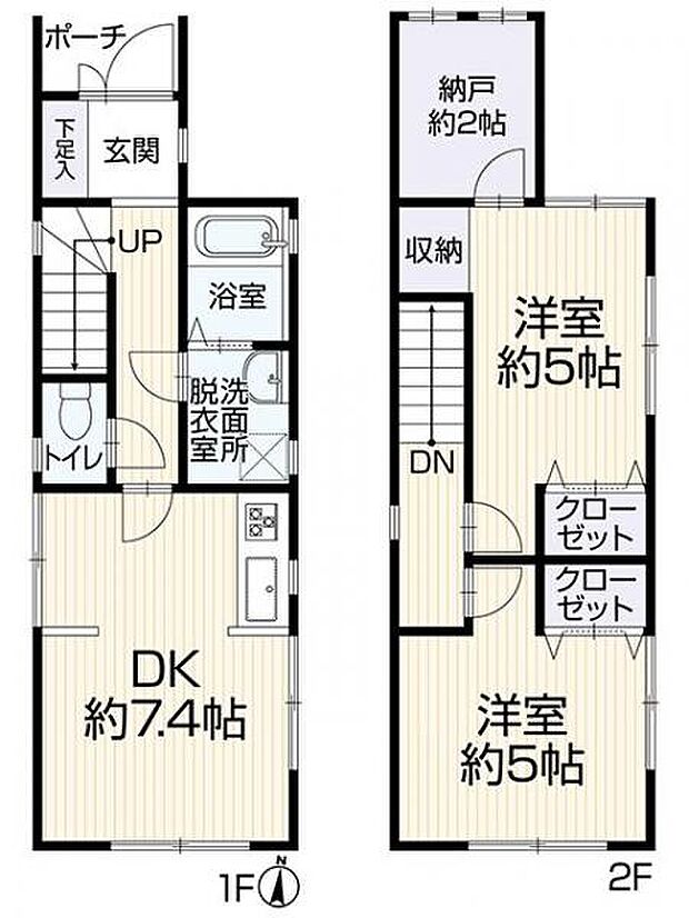 中古戸建　西宮市仁川町2丁目(2SDK)の間取り