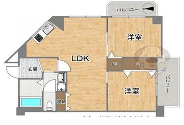 グリーンハイツ東三国(2LDK) 7階の間取り