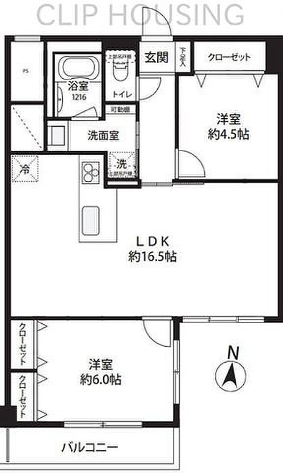 ユニハイム八王子(2LDK) 3階の間取り