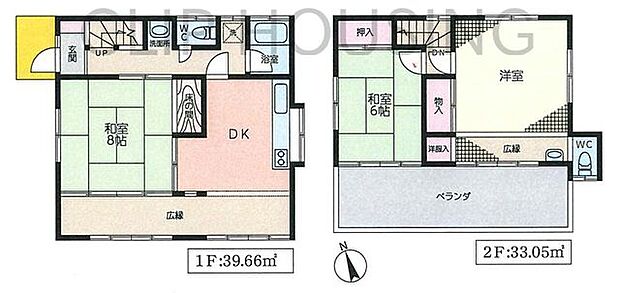 八王子市石川町　中古戸建(4DK)の間取り