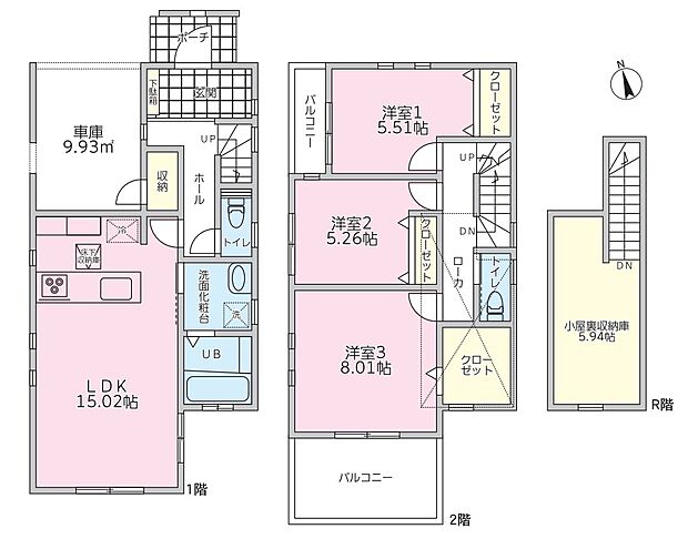 【3SLDK、土地面積89.21平米、建物面積89.42平米】