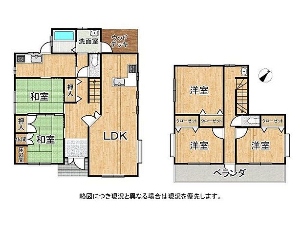 3LDKの広々とした間取りです