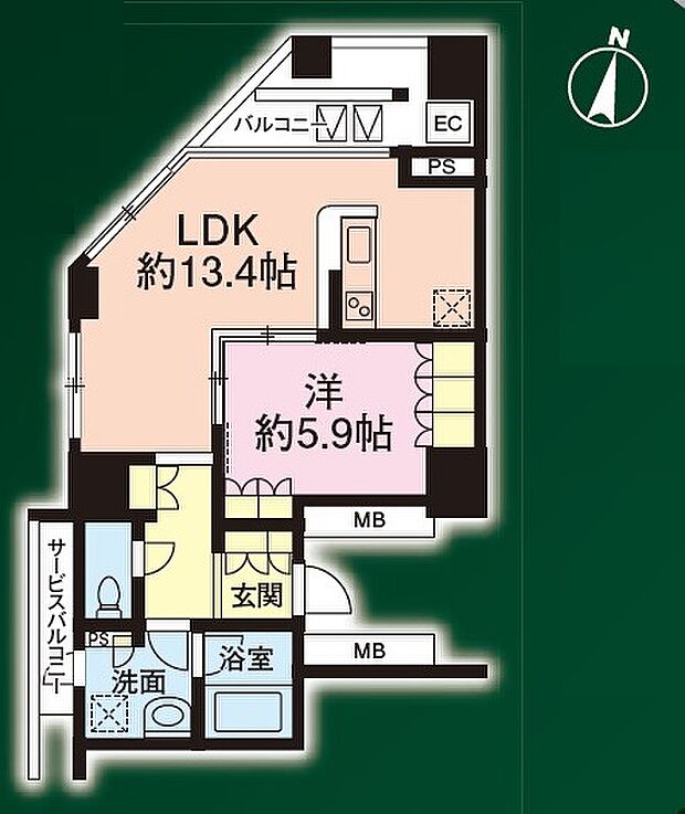 【間取り】専有面積：50.32？、14階建て9階部分