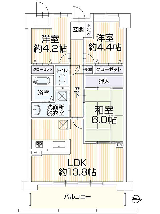 ケイーシティ桂川I番館　517(3LDK) 5階の間取り