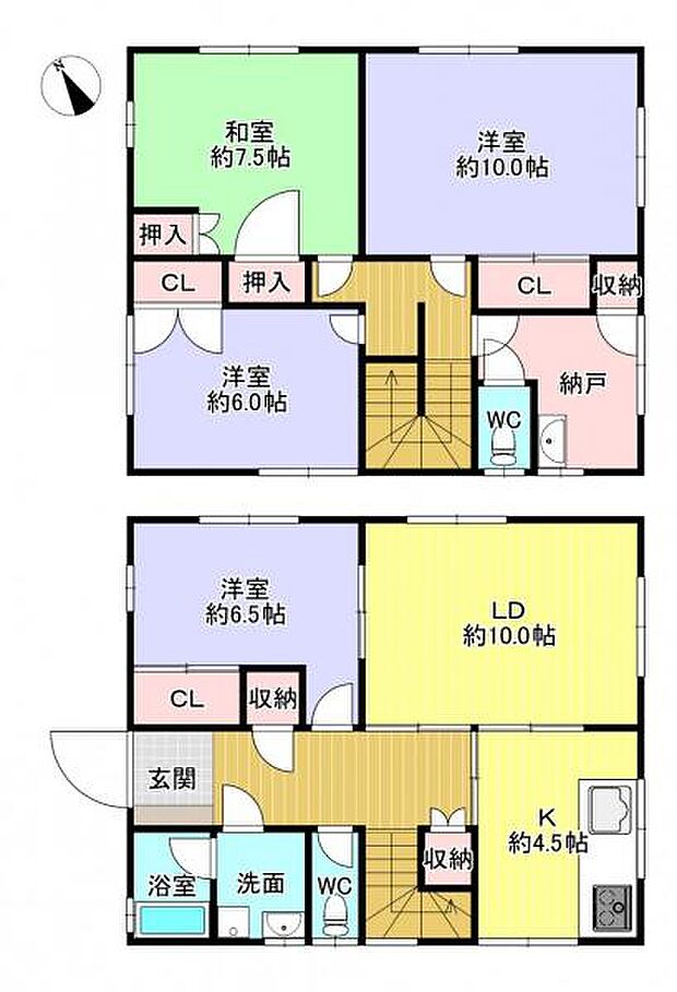 ゆったり設計の4SLDK。全居室収納＋納屋のたっぷり収納スペースで、ご家族の多い方にもオススメの間取です！