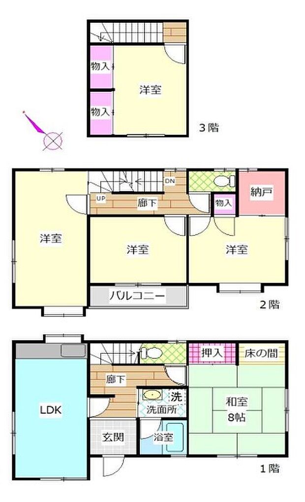 加古川市加古川町稲屋　 山陽電鉄「尾上の松駅」徒歩14分(5SLDK)の間取り