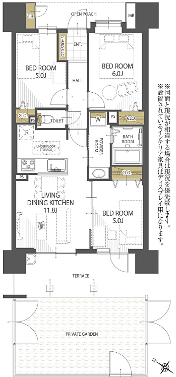 東京アクアガーデン(3LDK) 1階/106の間取り