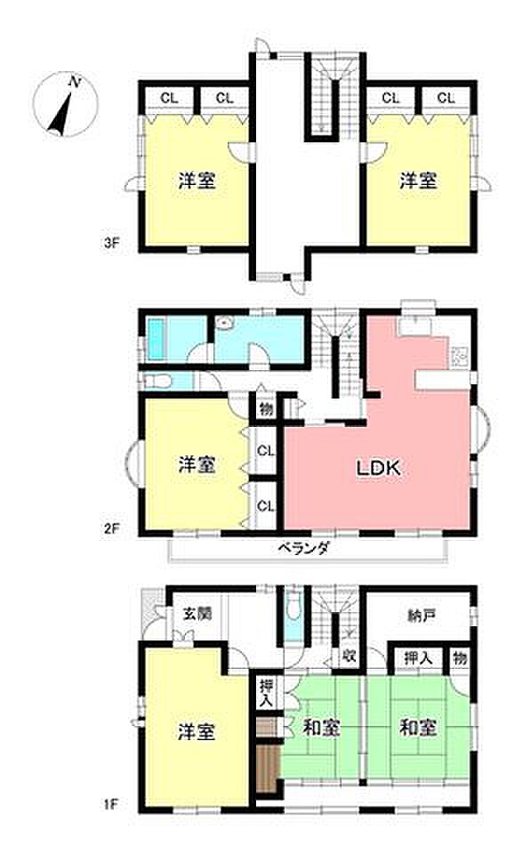 中古戸建 長久手市岩作三ケ峯(6SLDK)の間取り