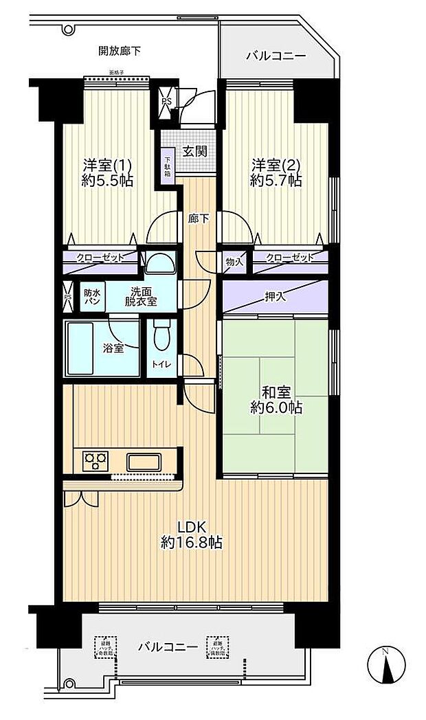 サンロードステーション白岡(3LDK) 9階の間取り