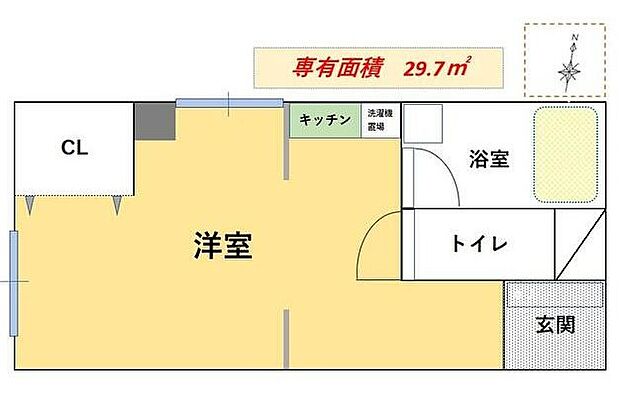 札幌ニュースカイマンション(1DK) 4階/401の間取り