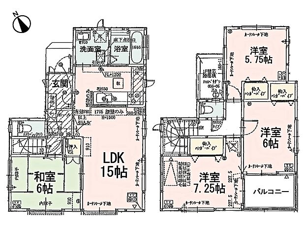 さいたま市緑区中尾(4LDK)の間取り