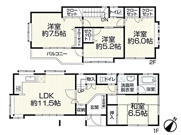 さいたま市北区吉野町(4LDK)の間取り