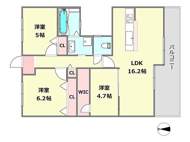 ネオステージ立花北(3LDK) 1階の間取り