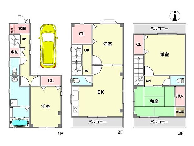 尼崎市稲葉荘1丁目中古戸建(4DK)の間取り