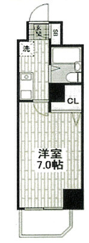 サニークレスト湘南平塚(1K) 5階/5階部分の間取り