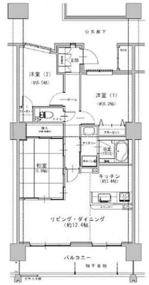 陽当たりの良い南向き、9階高層につき見晴らしの良い眺望が望めます。全居室5帖超え＋収納付き。