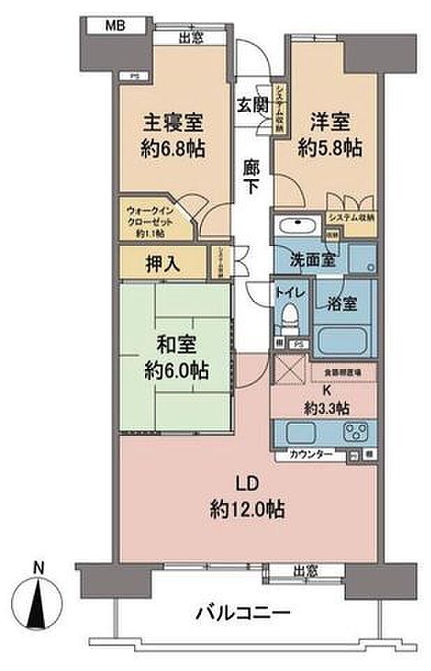 内装古リフォーム済の大変キレイなお部屋です。バルコニー南に面しており日当り・通風良好。