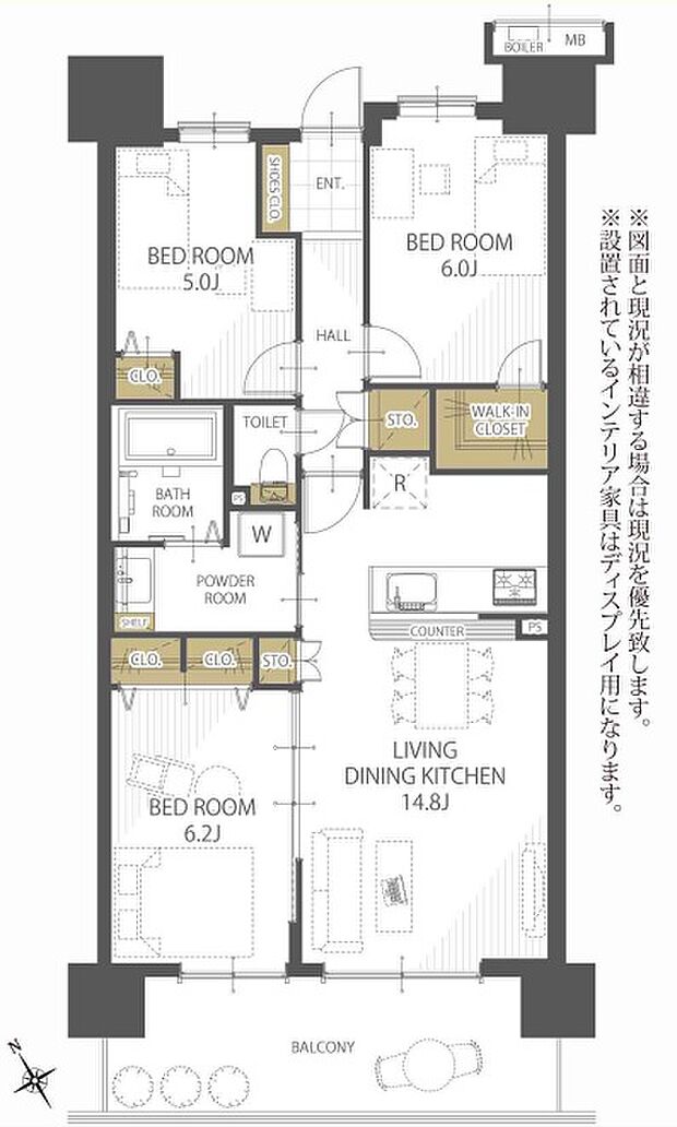 フォレストレジデンス　12階(3LDK) 12階の間取り