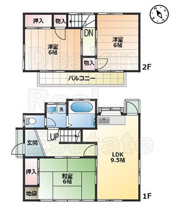 本庄市下野堂　中古住宅(3LDK)の間取り