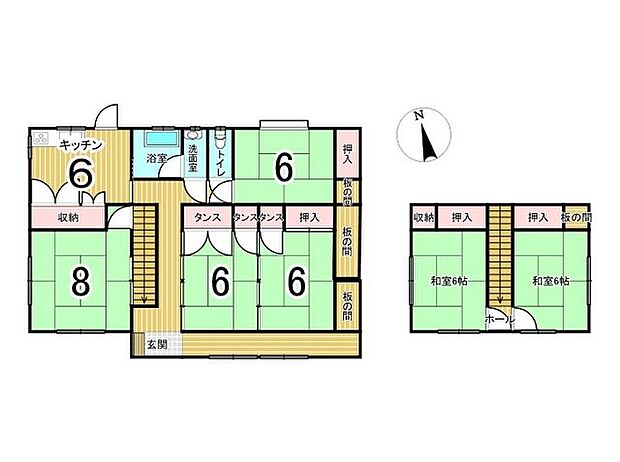 水押1丁目　中古戸建(6K)の間取り